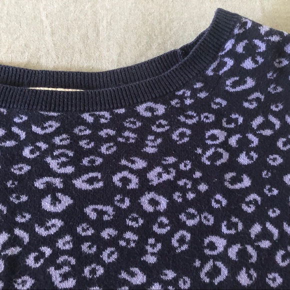 Loft Factory Cheetah Navy Blue/Lavender Sweater - Picture 2 of 5